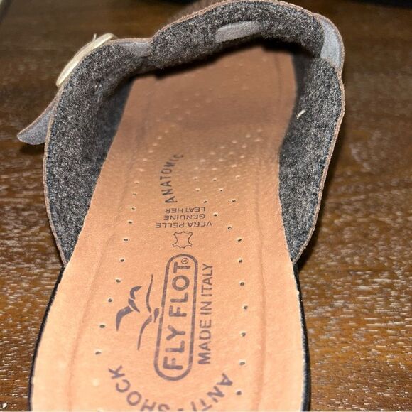 Fly Flot Leather Slip On Mule Clog Shoes - Picture 6 of 8